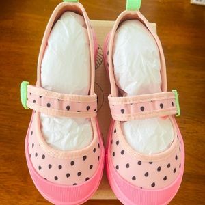 BNIB Mini Melissa Fruitland Watermelon mary jane sneaker size 12 toddler/girls